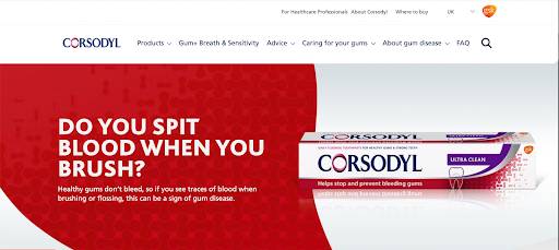 "Do you spit blood when you brush?" copy on an ad for toothpaste.