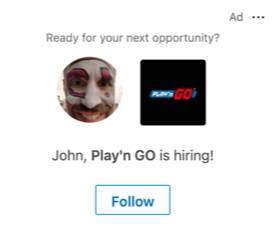 Example of LinkedIn add