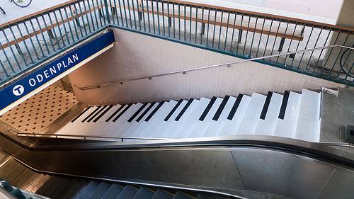 Piano stairs at Odenplan metro